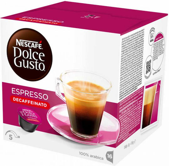Nescafe Κάψουλες Espresso Dolce Gusto Espreso Decaf Decaffeine Συμβατές με Μηχανή Dolce Gusto 16caps