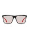 Sunglasses with Black Plastic Frame and Red Mirror Lens 068007-03