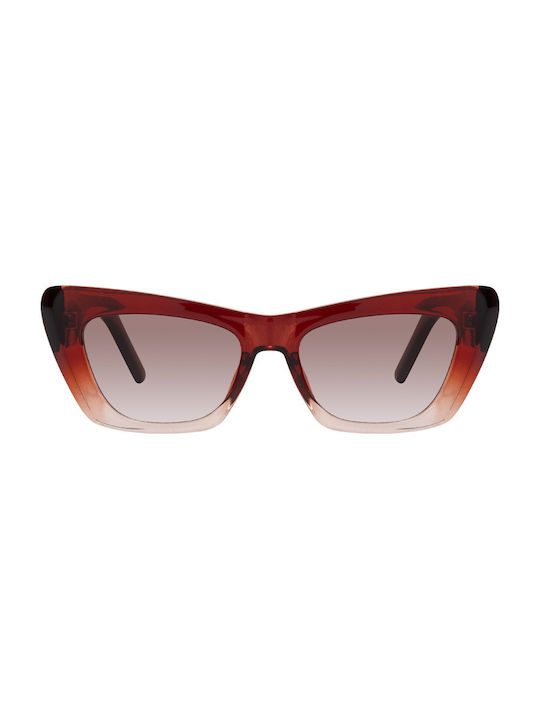 Sonnenbrillen mit Rot Rahmen und Rot Verlaufsfarbe Linse 2445-01