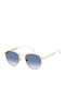 David Beckham Unisex Sunglasses with Gold Metal Frame and Blue Gradient Lens