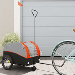 Vidaxl Bicycle Trailer Black Orange 30 Kilos Iron