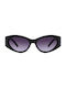 Women's Sunglasses with Black Plastic Frame and Black Gradient Lens Pervedere-1