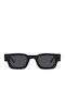 Oggi Unisex Sonnenbrillen mit Schwarz Horn umrandetem Rahmen und Schwarz Polarisiertem Glas