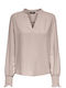 Only Women's Summer Blouse Long Sleeve with V Neck Beige