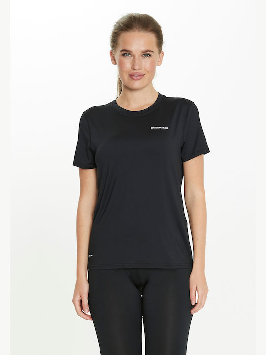 Endurance Feminin Sport Tricou Uscare rapidă Negru