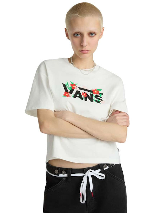 Vans Γυναικείο Crop T-shirt Floral Μπεζ