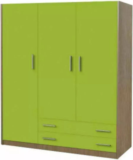 Ușă triplă Dulap cu 2 Sertare Verde 110x50x180cm