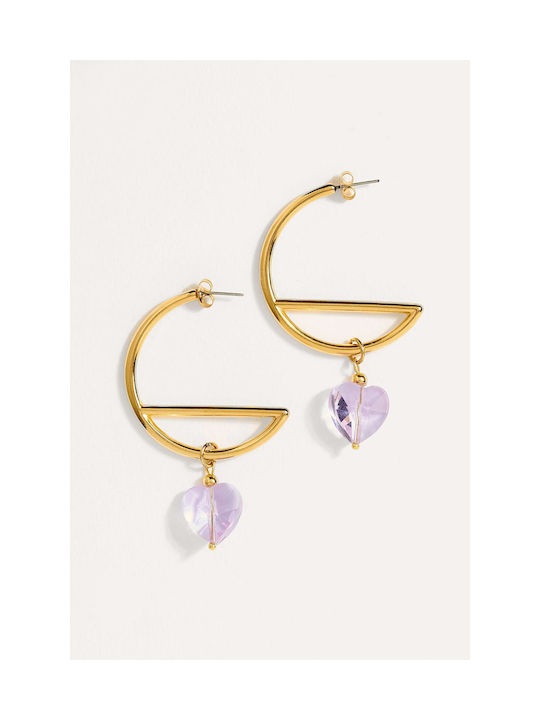 Dpar Earrings Hoops with Stones