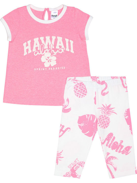 Sprint Kinder-Set mit Leggings Sommer 2Stück Pink
