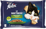 Purina Felix Le Chiottonerie Wet Food for Adult Cat in Pouch with Beef, Chicken and Vegetables 4x85gr