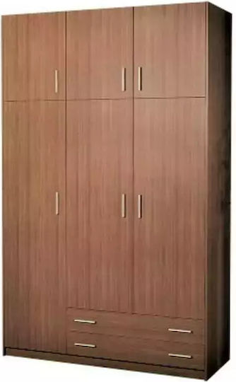Τρίφυλλη Ντουλάπα με 2 Συρτάρια Καφέ 110x50x180cm 01-1-08-06-007