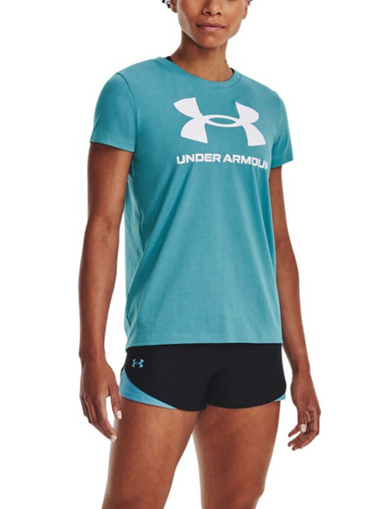 Under Armour Women's Athletic Blouse Short Sleeve Light Blue