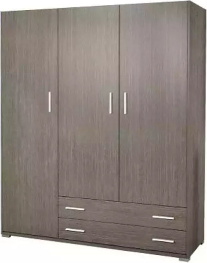 Тройна врата Нтoулάпа с 2 Чекмеджета Сив 110x50x180см