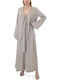 Women's Blouse Long Sleeve with V Neckline Beige
