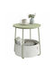 Round Green Metal Side Table 45x45x50cm