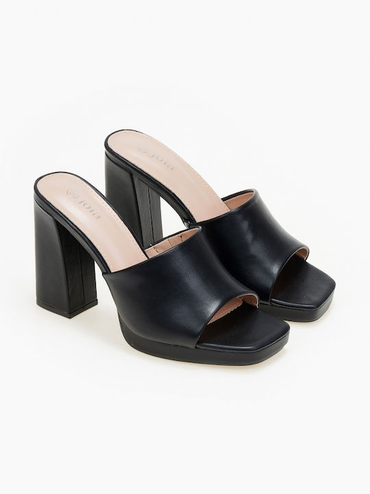 Issue Fashion Mules cu Chunky Toc în Negru Culoare