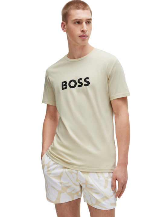 Hugo Boss T-shirt Bărbătesc cu Mânecă Scurtă Light Beige