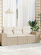 vidaXL Tree-Seater Outdoor Rattan Sofa with Cushions 55x55x69cm