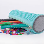 Pencil Case Barrel with 1 Compartment Turquoise