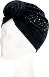 Turban Fabric Velvet with Strass-black