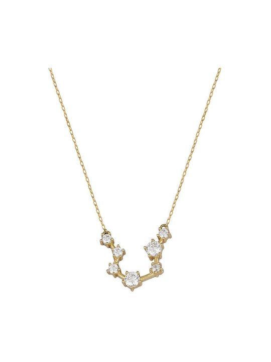 Gold Necklace Zodiac ''Aquarius'' necklace Fk24999 14 Carat