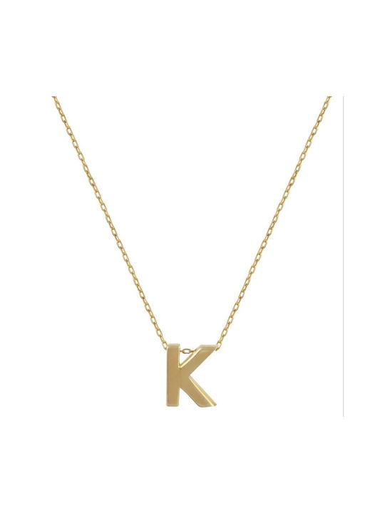 Gold Halskette Monogramm ''k'' Fk22981. 9 Karat