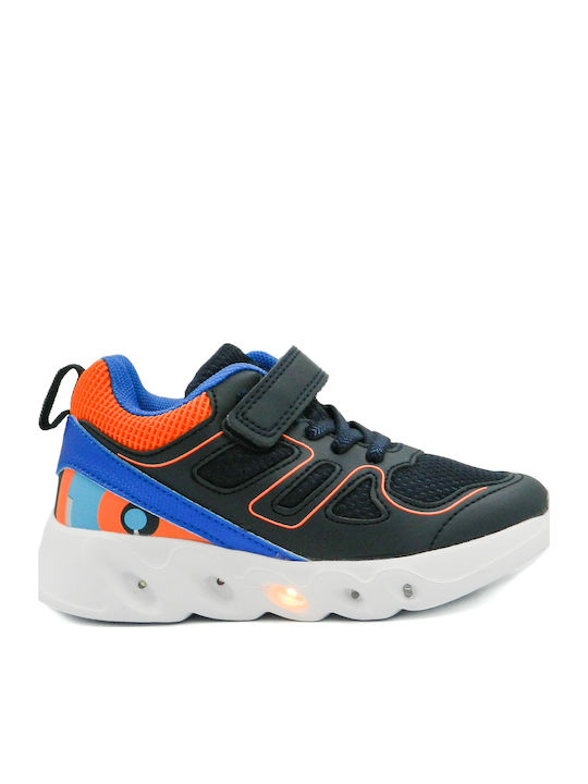 Παιδικά Sneakers με Σκρατς & Φωτάκια Μπλε