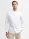 Crest Long-sleeved Cotton Shirt White