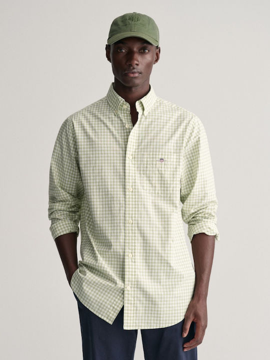 Gant Long Sleeve Cotton Shirt in Regular Fit Ch...