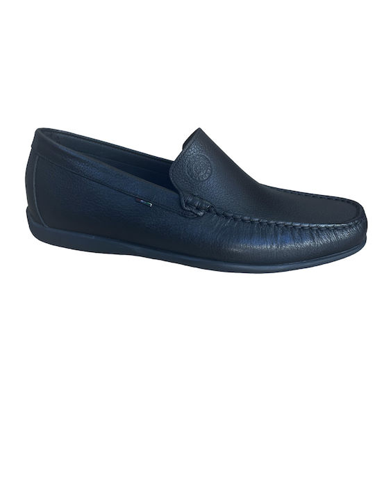 America Men's Leather Moccasins Black