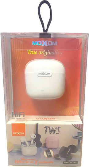 Moxom MX-TW23 In-ear Bluetooth Handsfree Ακουστικά με Θήκη Φόρτισης Λευκά