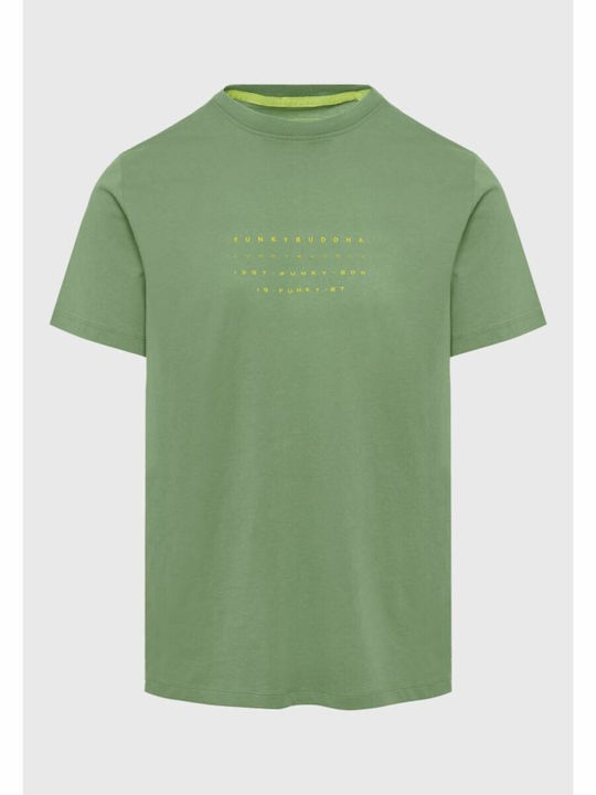 Funky Buddha T-shirt Bărbătesc cu Mânecă Scurtă Verde