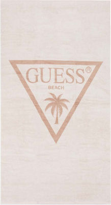 Guess Triangle Logo Πετσέτα Θαλάσσης Μπεζ