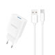 Dudao Charger with USB-A Port and Cable USB-C Whites (A4EU)
