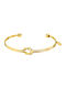 Women's Lotus Handcuff Bracelet Ls2247-2/2 Made of Gold Plated Stainless Steel.