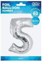 Balon Folie Jumbo Număr 5 Gri 92buc