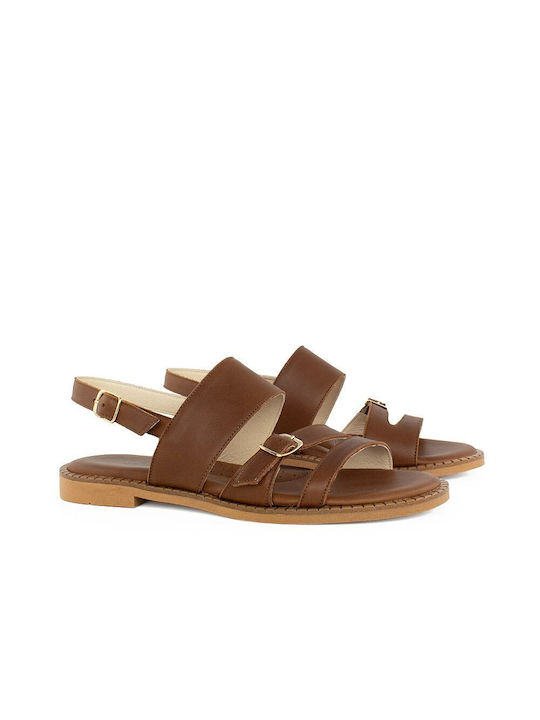 Women's Leather Sandals 13011 Tan Color