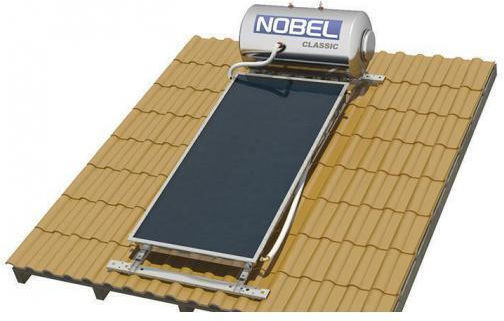 Nobel Încălzitor solar de apă 200lt Inox Energie Triplă Pompă de căldură 2.6 m² Țiglă de acoperiș Selectiv
