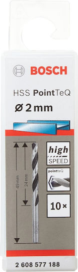 Bosch Professional 2 Pieces Pointteq HSS Twist Drill Bits Suitable for Metal 2 x 24 x 49 mm Accessories for Drill Driver