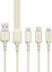 Dudao Regular USB to Lightning Type-C micro USB Cable Beige 1.2m 304004-156311