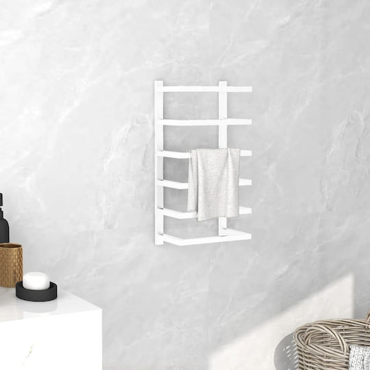 vidaXL Suport Prosoape Rack de Baie cu 6 Locuri De Perete cu șuruburi ​48x48cm Albă