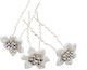 Haarnadel aus weißem Stoff mit Blume von Strass