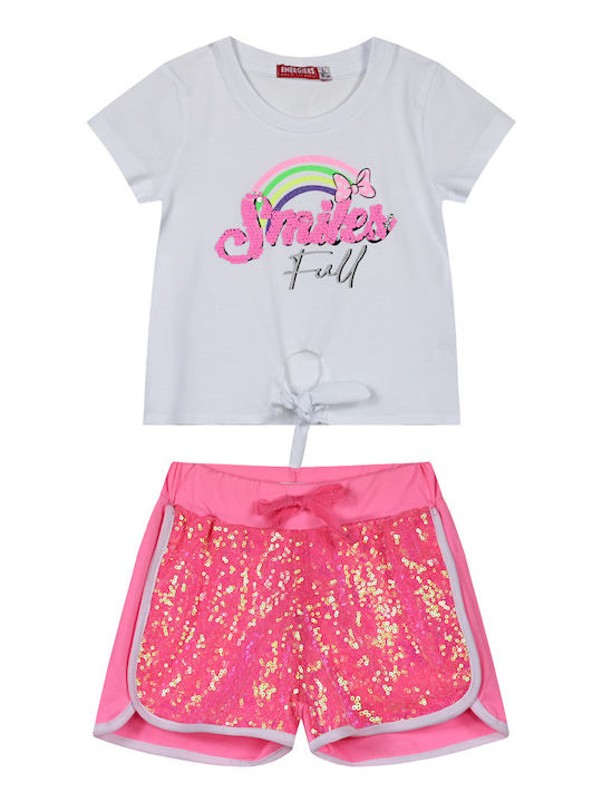 Energiers Kids Set with Shorts Summer 2pcs Bright Coral