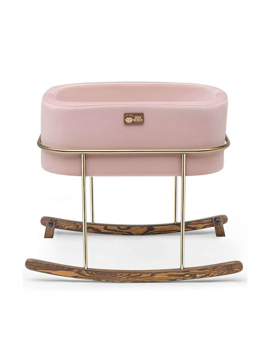 Hanah Home Wiege mit Matratze Pink-Gold