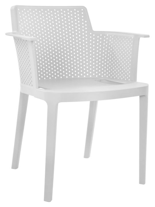 Καρέκλα Εξωτερικού Χώρου Πολυπροπυλενίου Λευκή 4τμχ 49.5x47.5x76εκ.