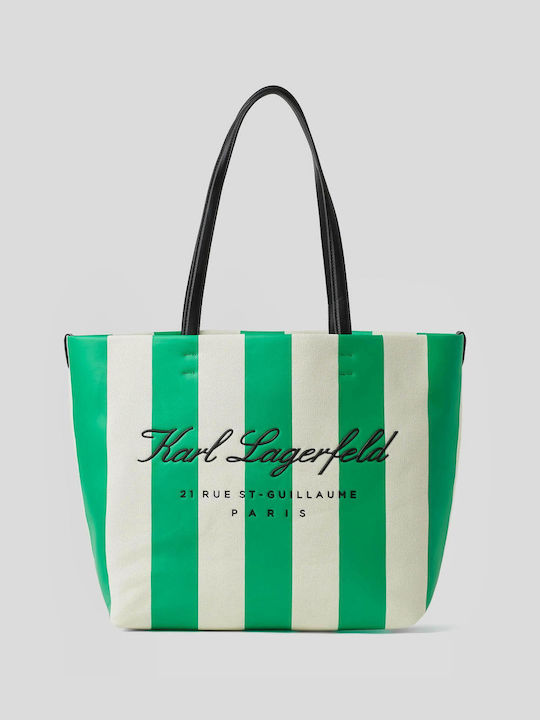 Karl Lagerfeld Fabric Beach Bag Green