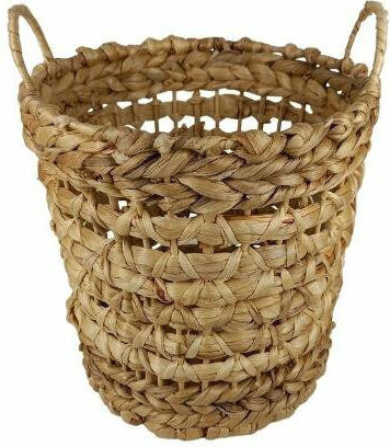 JK Home Decoration Декоративна Кошница Слама с Дръжки Бежова 32x39см