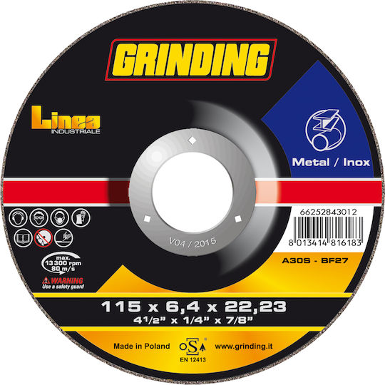 Grinding Grinding Δισκος Λειανσης Σιδηρου-ινοχ Linea - 115μμ Χ 6,4μμ Χ 22μμ (25 Τεμαχια) 5500211564 Εως 12 Άτοκες Δόσεις