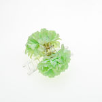 Clammer Plastic Transparent, With Carnation Flower In 6 Colors-Green