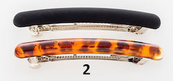 Пластмасова барета в 2 дизайна 10 см, кафява и ...